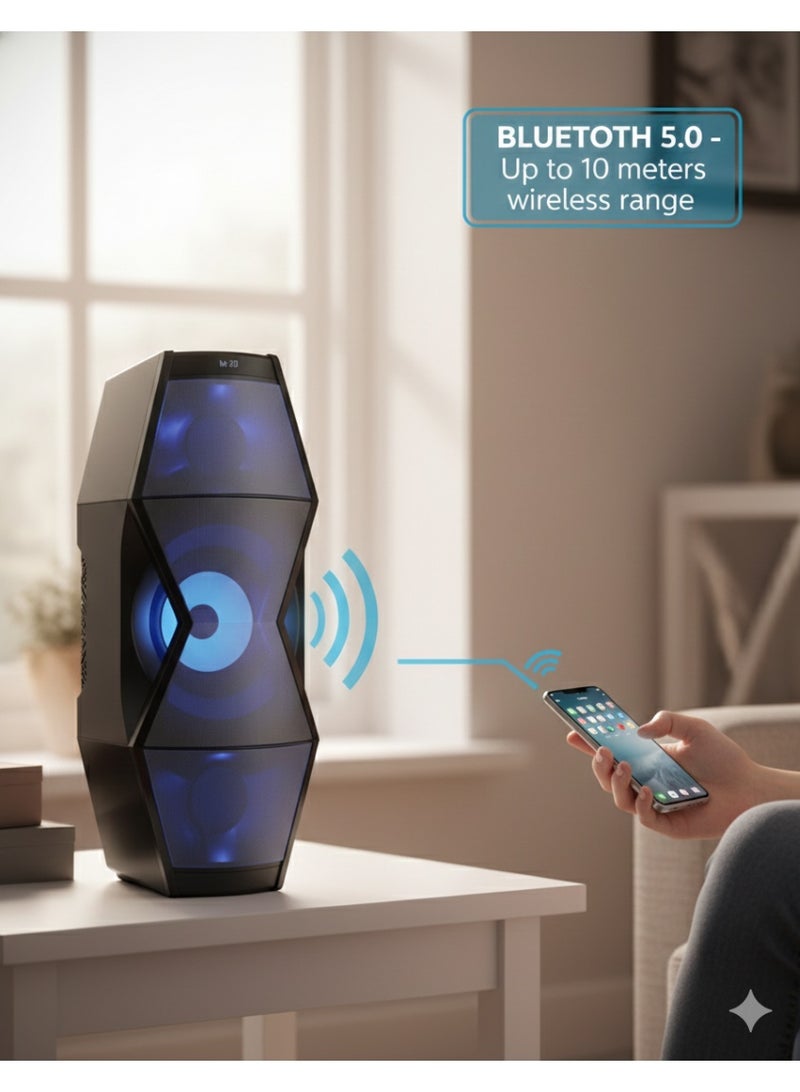 فيليبس Speaker MMS2200B Series 2.1-Ch Subwoofer Bluetooth 100W USB/SD/FM Deep Bass MMS2200B black - Image 2