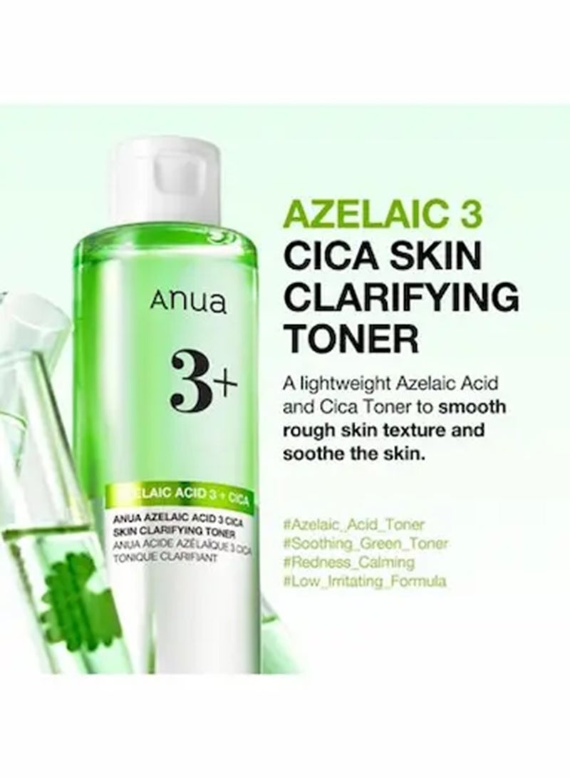 انوا تونر أنوا حمض الأزيليك 3 سيكا لتوضيح البشرة، مهدئ ورعاية واضحة، مع حمض الساليسيليك وحمض الأزيليك، رعاية الدهون والبقع، مناسب للبشرة الحساسة، العناية بالبشرة الكورية (250 مل / 8.45 أونصة سائلة) - Image 2
