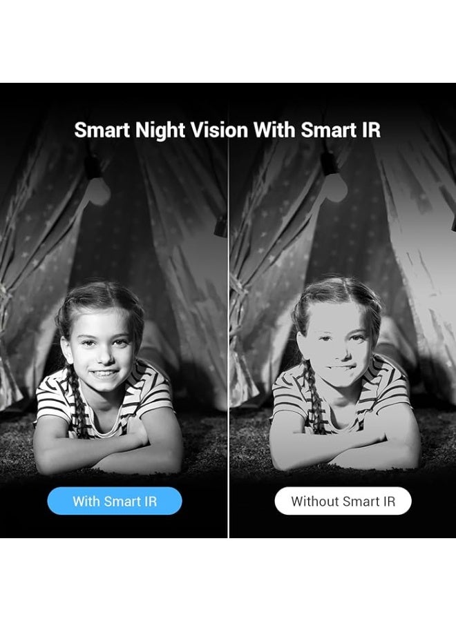 إيزفيز كاميرا أمنية ذكية 2 ميجابكسل C6N عبوة من 3، كاميرا مراقبة لمراقبة الأطفال مع كشف الحركة وتتبع ذكي وصوت ثنائي الاتجاه ورؤية ليلية وتحكم عن بُعد تعمل مع أليكسا - أبيض - Image 5