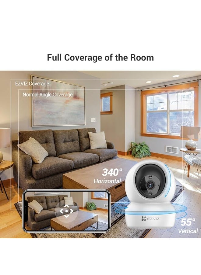 إيزفيز كاميرا أمنية ذكية 2 ميجابكسل C6N عبوة من 5، كاميرا مراقبة لمراقبة الأطفال مع كشف الحركة تتبع ذكي صوت ثنائي الاتجاه رؤية ليلية تحكم عن بعد تعمل مع أليكسا - أبيض - Image 4
