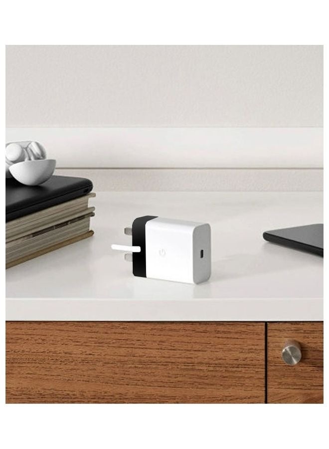 جوجل 30W USB-C Fast Charging Wall Adapter with 3-Pin Plug and Advanced Safety Protection White - Image 3