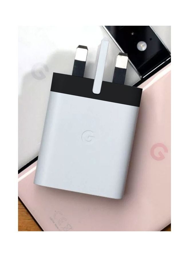 جوجل 30W USB-C Fast Charging Wall Adapter with 3-Pin Plug and Advanced Safety Protection White - Image 5