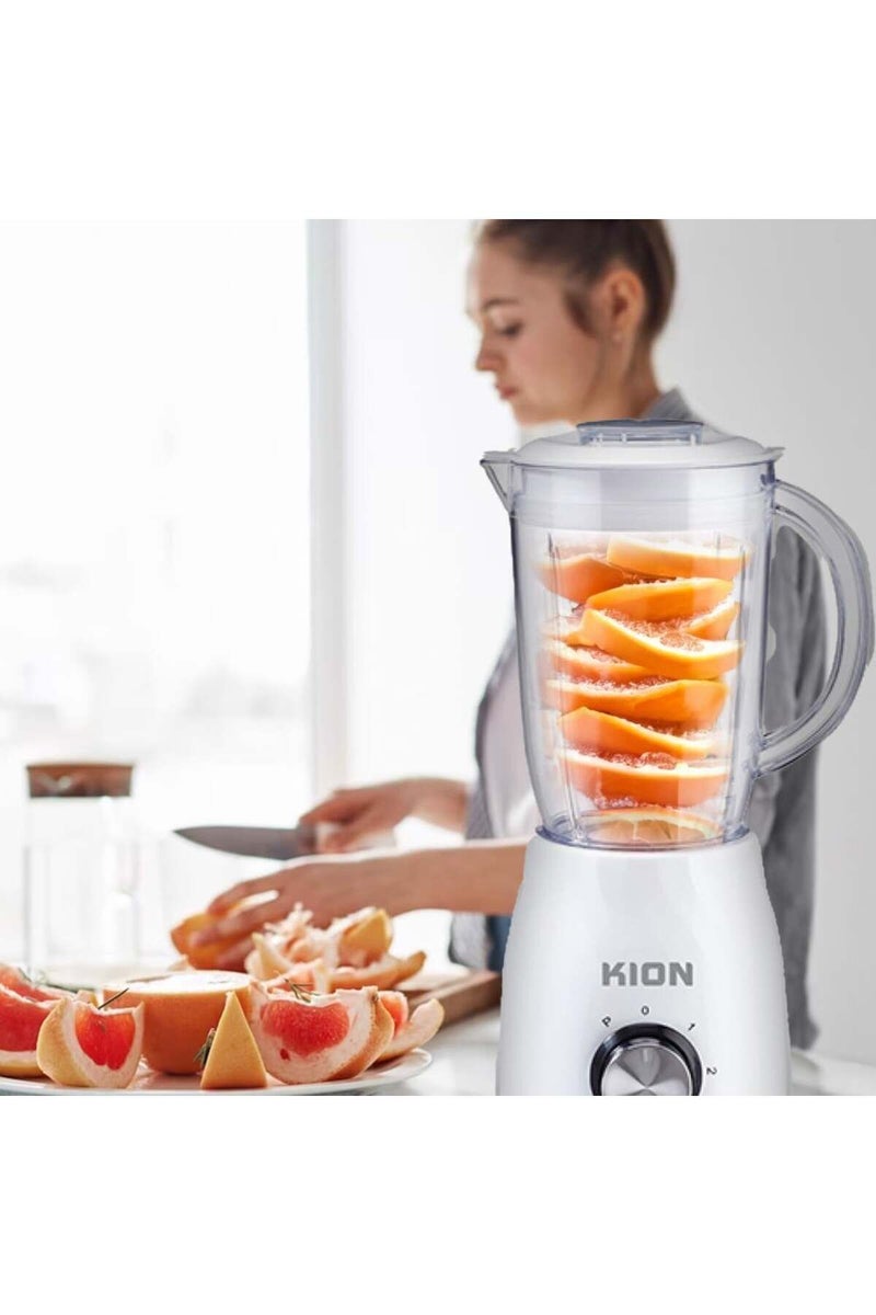 Kion Blender 350W 1.2L Plastic Jug  With 2 Speeds & Pulse + Grinder 1.2 L 350 W KHR/5001 White - Image 2