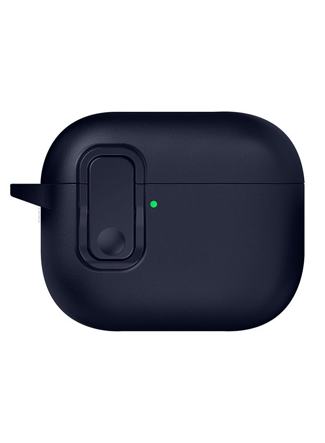 مارجون AirPods Pro 3 Leather Case with Snap Closure and Integrated Keychain - Protective Case blue - Image 3