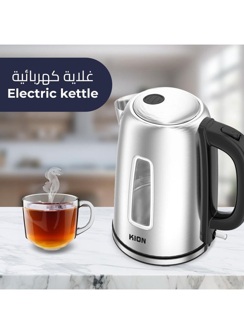 Kion Kettle 304 Stainless Steel Cord-Storage & Led Indicator 1.7 L 2200 W BWK17SI22CO Silver - Image 2