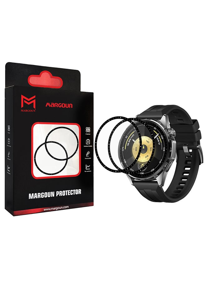 مارجون 2 Pieces PMMA Clear Screen Protector for Huawei Watch GT6 46mm - Ultra Thin Scratch Resistant Protective Film Clear-2 - Image 1