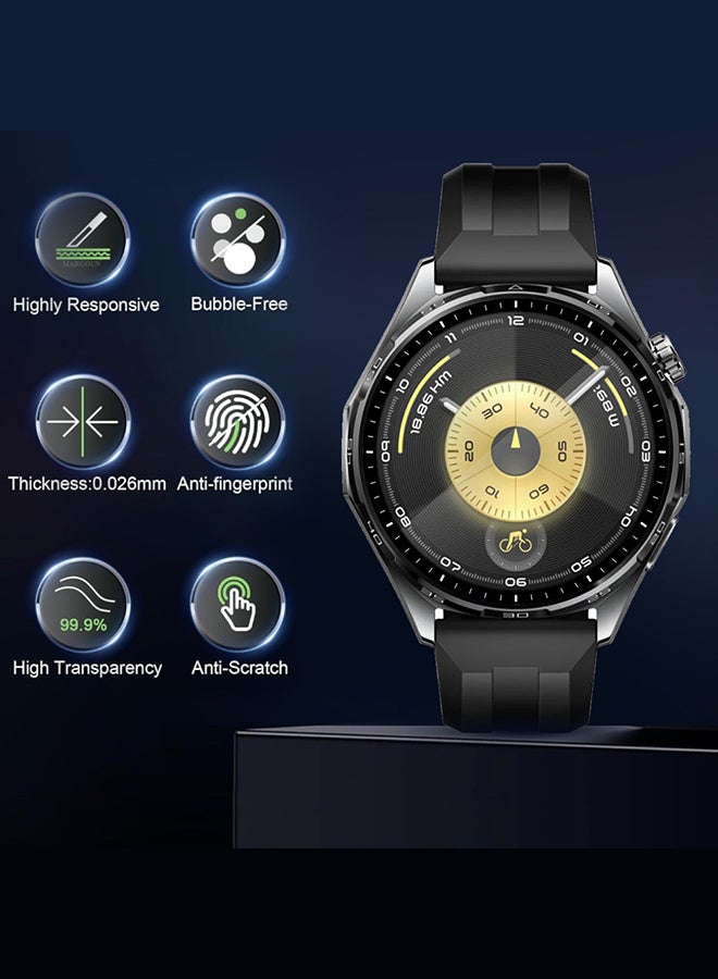 مارجون 2 Pieces PMMA Clear Screen Protector for Huawei Watch GT6 46mm - Ultra Thin Scratch Resistant Protective Film Clear-2 - Image 2