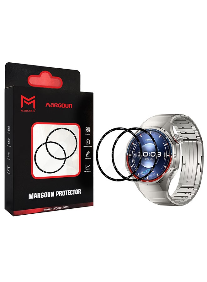 مارجون 2 Pieces PMMA Clear Screen Protector for Huawei Watch GT6 Pro - Ultra Thin Scratch Resistant Protective Film Clear-2 - Image 1