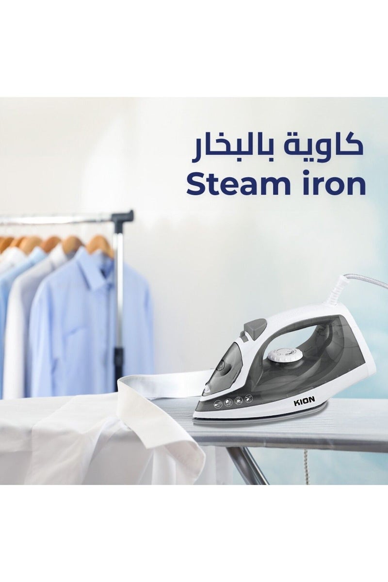 Kion Steam Iron Ceramic Coating Soleplate & Swivel Cord & Self-Cleaning Function 380 L 1600 W KGC/1003 Black - Image 2