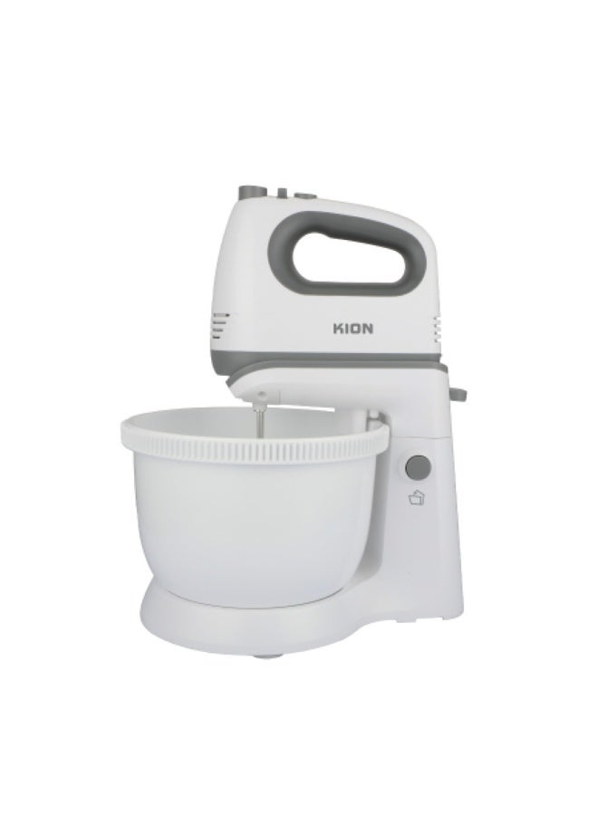 Kion Hand Mixer + Turbo With Rotating Bowl With 5 Speeds With Beaters & Dough Hooks Attached 3.5 L 300 W MHM4035PP00 White - Image 1
