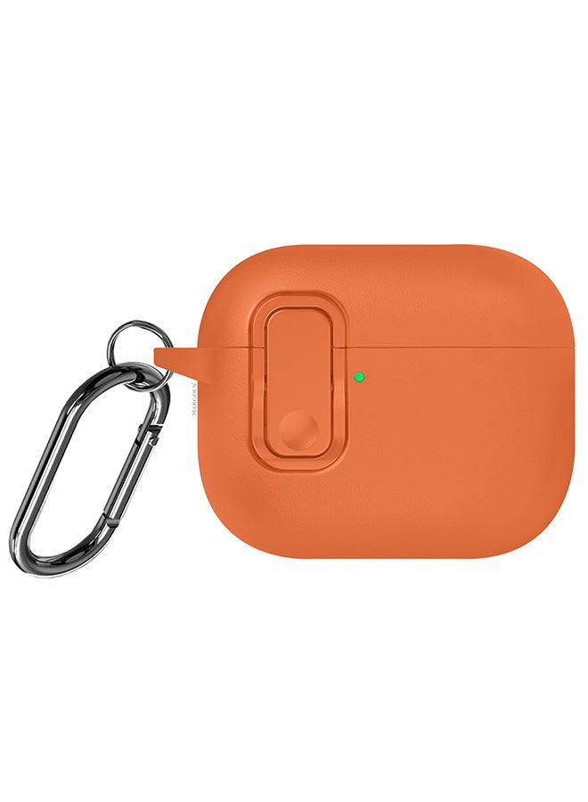 مارجون حافظة جلدية لسماعات AirPods Pro 3 مع إغلاق بالضغط وسلسلة مفاتيح مدمجة - حافظة واقية - Image 1
