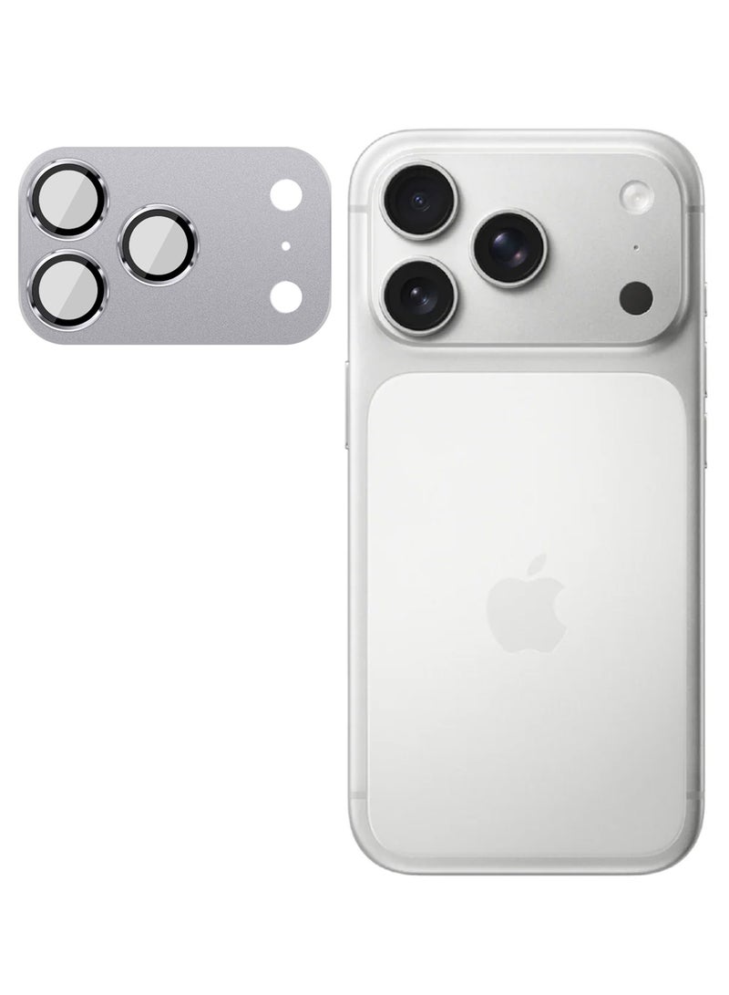 مارجون درع كامل لعدسة الكاميرا بإطار معدني واقي زجاج 9H لجهاز آيفون 17 برو ماكس - Image 1