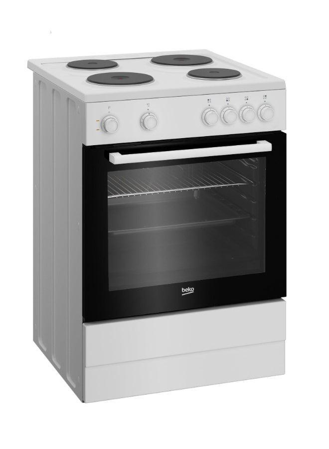 Beko Electric Cooker 60x60 Cm, 4 HP White Metal Toplid, LED Indicator, Grill FBS66000W White - Image 2