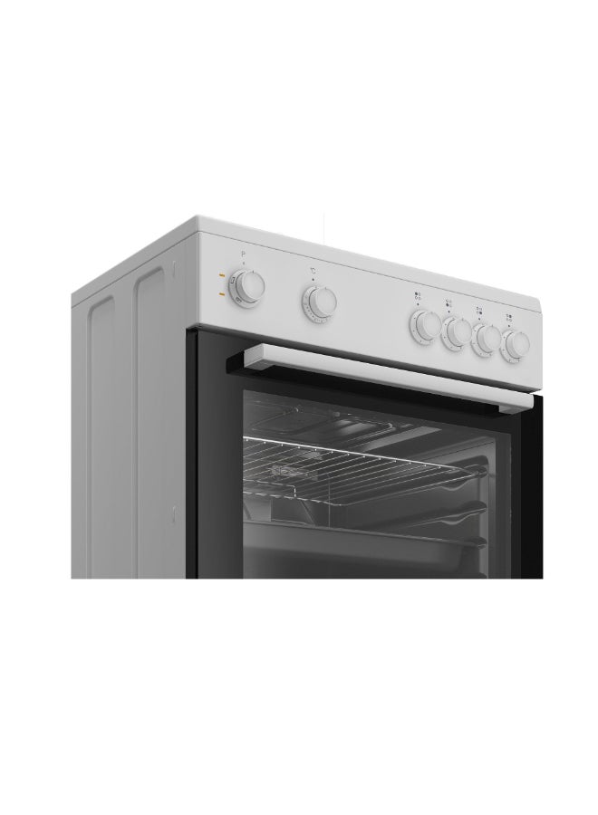 Beko Electric Cooker 60x60 Cm, 4 HP White Metal Toplid, LED Indicator, Grill FBS66000W White - Image 3