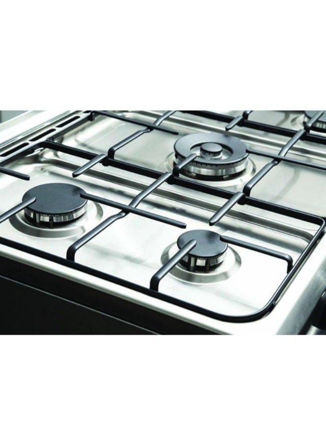 بومباني موقد غاز قائم بذاته 90x60 سم، 5 شعلات، حديد زهر، فولاذ مقاوم للصدأ - Image 2