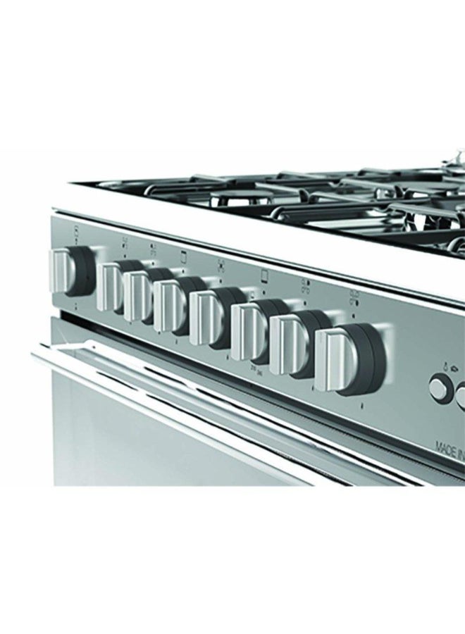 بومباني موقد غاز قائم بذاته 90x60 سم، 5 شعلات، حديد زهر، فولاذ مقاوم للصدأ - Image 3