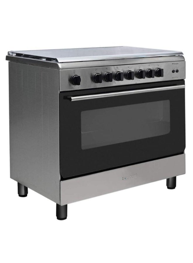 بومباني موقد غاز 90x60 سم، أمان كامل، فولاذ مقاوم للصدأ - Image 2