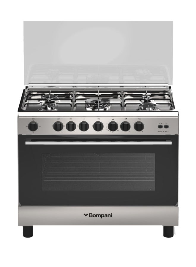 بومباني موقد غاز 90x60 سم، أمان كامل، فولاذ مقاوم للصدأ - Image 1