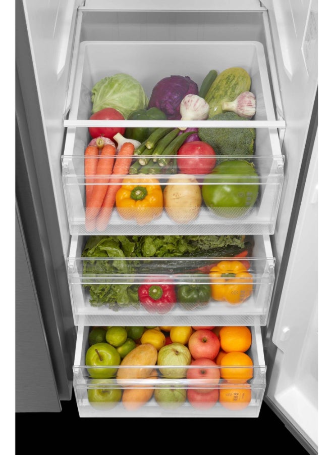 Toshiba Refrigerator Side by Side 15.1Cu.ft, Freezer 8.8Cu.ft, Inverter GR-RS910WI1-PMU(57) Starry Silver - Image 4