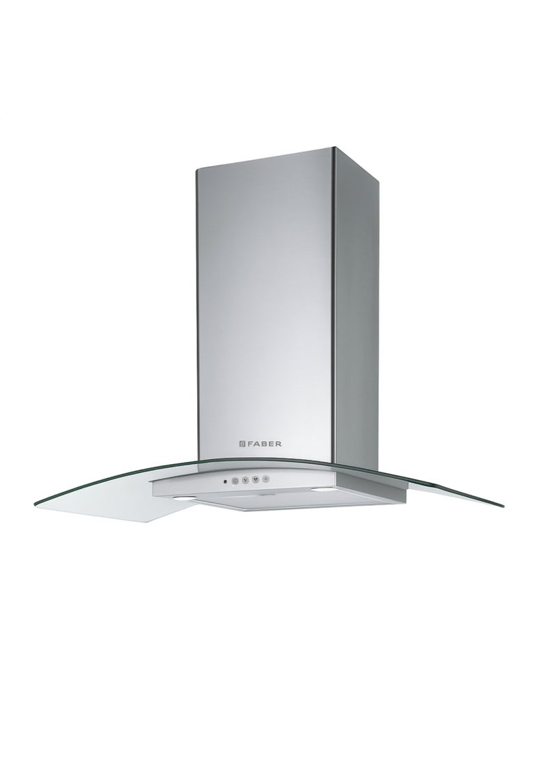 فابر Kitchen Cooker Hood, 90 cm T-Shape Curved Wall-Mount,  420  m³/h Suction Power, 3-Speed, LED Lighting, Stainless Steel/Glass, RAY SRM LED X/V NS A90 ( Made in Italy ) 115 W 325.0617.051 Stainless Steel/Glass - Image 3