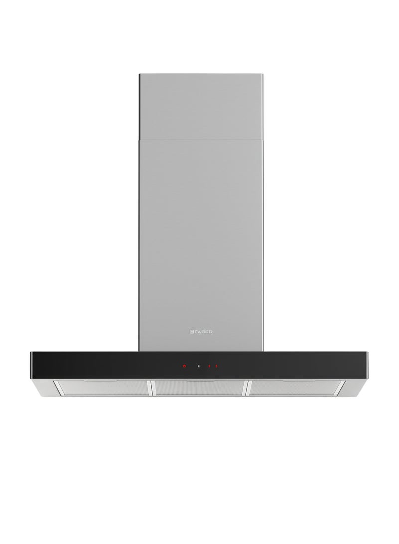 فابر Kitchen Cooker Hood, 90 cm Island, 710 m³/h Suction Power,3 Speed Settings + Intensive Mode T-shape Design, Touch Control,  LED Lights, Stainless Steel & Black Glass,  STILO GLASS SMART ISOLA A90/2 ( 𝗠𝗮𝗱𝗲 𝗶𝗻 𝗜𝘁𝗮𝗹𝘆 ) 250 W 325.0618.802 Stainless Steel Silver - Image 2