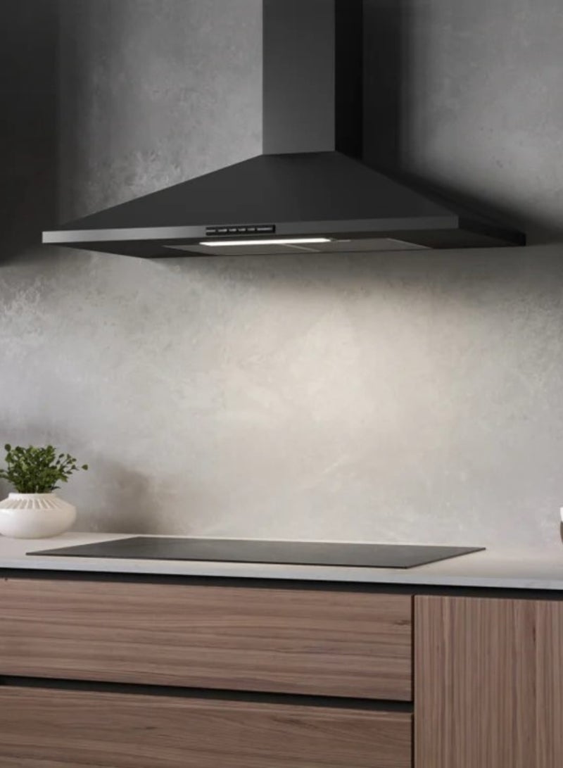 فابر Kitchen Cooker Hood, 90 cm Wall-Mount, 380 m³/h Suction Power, 3-Speed , LED Lighting, Black Stainless Steel, VALUE PB BK A90 ( Made in Italy ) 145 W 320.0557.544 Steel - Black - Image 3