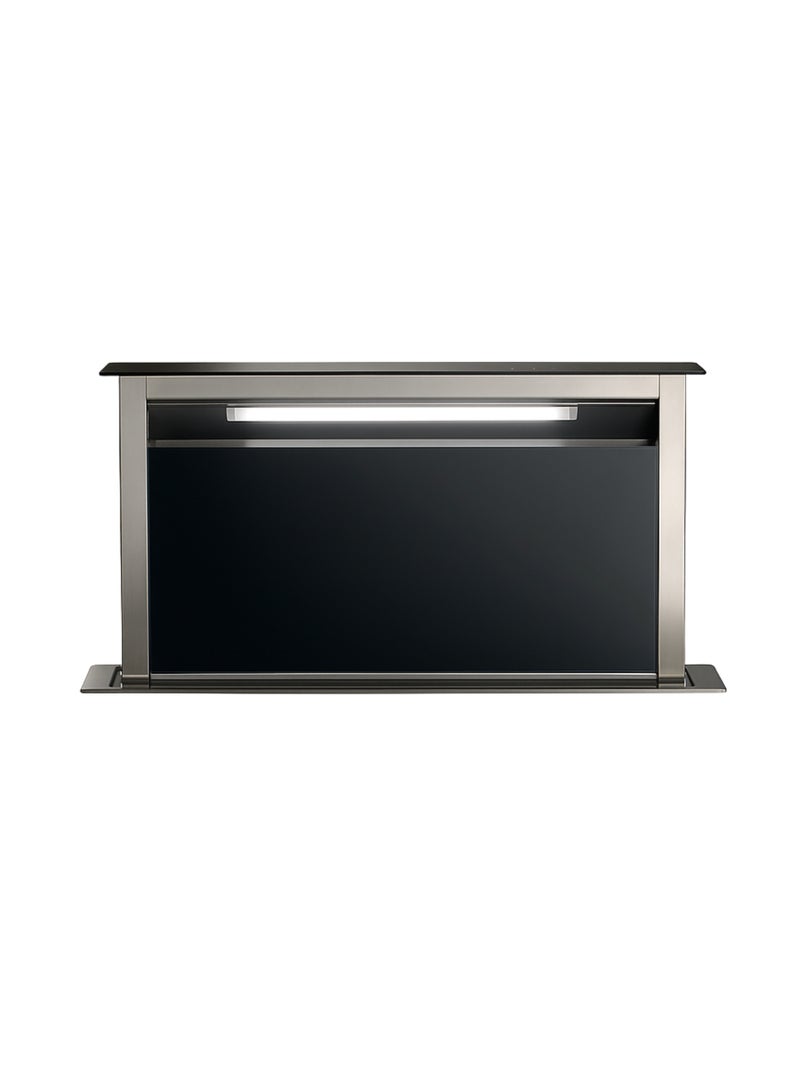 فابر Kitchen Cooker Hood, 90 cm Downdraft, 720 m³/h Suction Power,  4 Speed Settings + 1 intensive, LED Lighting, Stainless Steel/Black Glass, FABULA PLUS EV8+ BK A90 ( Made in Italy ) 250 W 340.0492.566 Stainless Steel / Black Glass - Image 1
