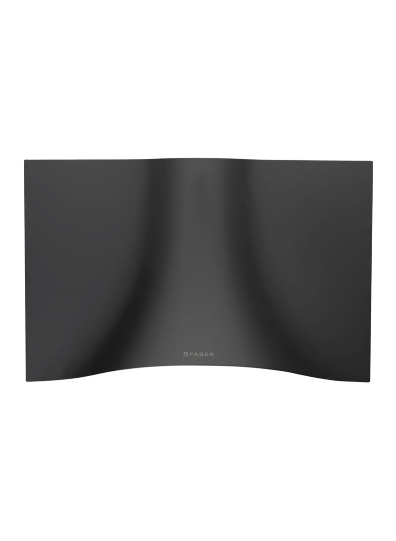 فابر Kitchen Cooker Hood, 90 cm Wall-Mount, 740 m³/h Suction Power,  3 Speed + Intensive, Electronic Buttons, LED Lighting, Matte Black Curved - VEIL BK A90 ( Made in Italy  ) 250 W 110.0324.954 Matte Black - Image 1