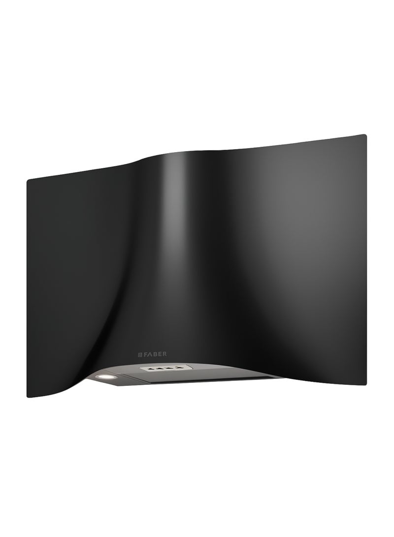 فابر Kitchen Cooker Hood, 90 cm Wall-Mount, 740 m³/h Suction Power,  3 Speed + Intensive, Electronic Buttons, LED Lighting, Matte Black Curved - VEIL BK A90 ( Made in Italy  ) 250 W 110.0324.954 Matte Black - Image 2