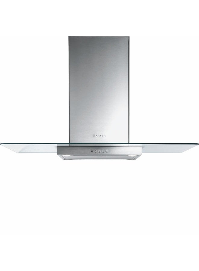 فابر Kitchen Cooker Hood, 90 cm Wall-Mount T-Shape, 420 m³/h Suction Power, 3-Speed, LED Lighting, Stainless Steel/Glass, NICE LED SRM X/V NS A90 ( Made in Italy ) 115 W 325.0617.053 Stainless Steel - Glass - Image 1