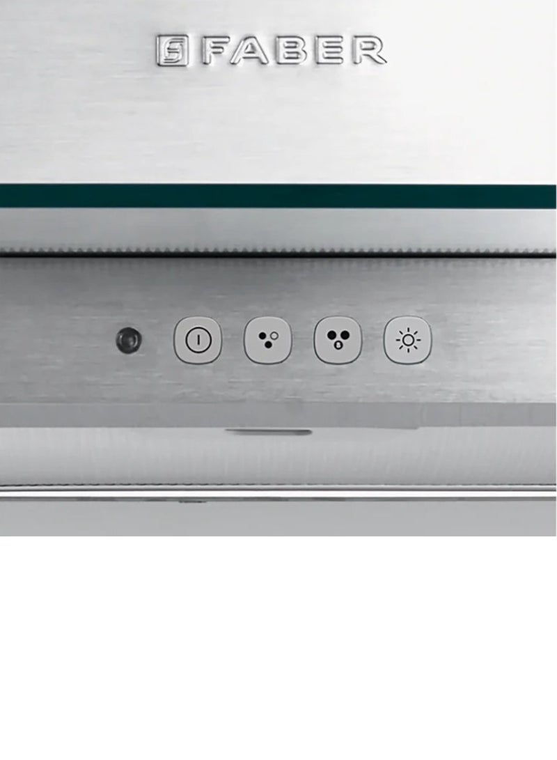 فابر Kitchen Cooker Hood, 90 cm Wall-Mount T-Shape, 420 m³/h Suction Power, 3-Speed, LED Lighting, Stainless Steel/Glass, NICE LED SRM X/V NS A90 ( Made in Italy ) 115 W 325.0617.053 Stainless Steel - Glass - Image 4