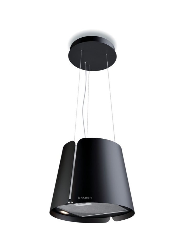 فابر Island Cooker Hood, 45 cm Suspended Decorative, 740 m³/h Suction Power,  3 Speed Settings + 1 Intensive, LED Lighting,  Stainless steel/Black matt , BEAT BK MATT F45 ( Made in Italy ) 270 W 345.0612.337 Matte Black - Image 1
