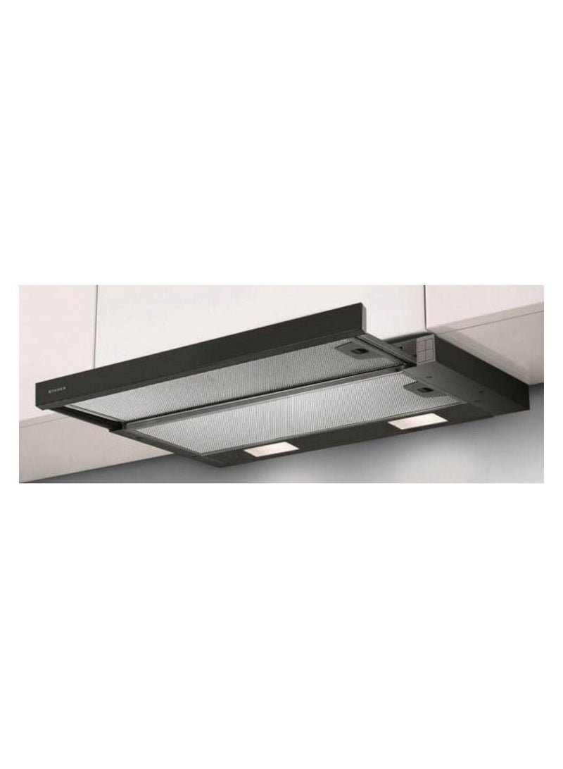 فابر Kitchen Cooker Hood, 60 cm Under-cabinet, 420 m³/h Suction Power, 3-Speed, LED Lighting, Black ,FLEXA NG HIP BK A60 ( Made in Turkey ) 140 W 315.0635.109 Metallic Aluminum With Black Front - Image 2