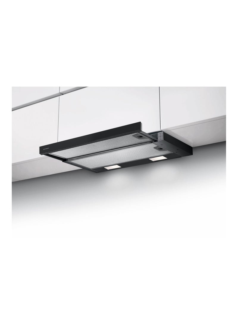 فابر Kitchen Cooker Hood, 60 cm Under-cabinet, 420 m³/h Suction Power, 3-Speed, LED Lighting, Black ,FLEXA NG HIP BK A60 ( Made in Turkey ) 140 W 315.0635.109 Metallic Aluminum With Black Front - Image 3