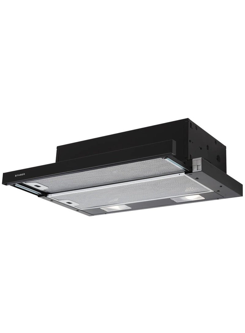 فابر Kitchen Cooker Hood, 60 cm Under-cabinet, 420 m³/h Suction Power, 3-Speed, LED Lighting, Black ,FLEXA NG HIP BK A60 ( Made in Turkey ) 140 W 315.0635.109 Metallic Aluminum With Black Front - Image 4