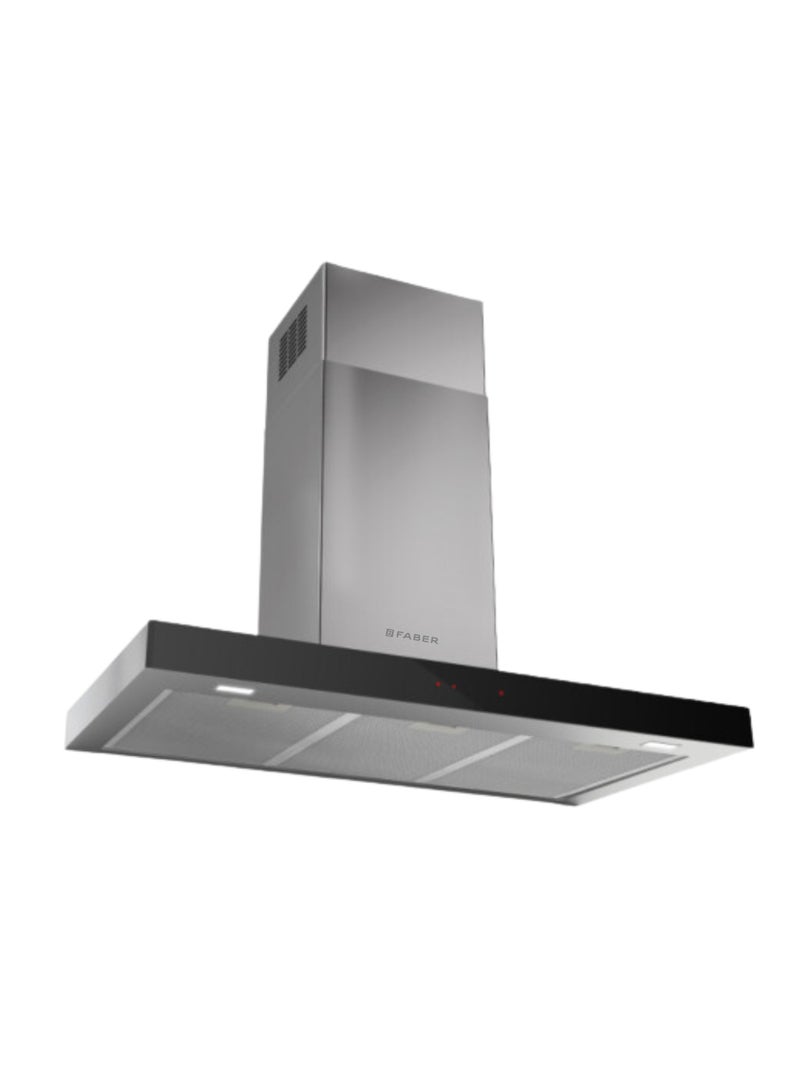 فابر Kitchen Cooker Hood, 90 cm T-Shape Wall-Mount, 710 m³/h Suction Power, 3 Speed + Intensive, LED Lighting, Stainless Steel/Black Glass, STILO GLASS SMART A90 ( Made in Italy ) 250 W 325.0617.016 Stainless_Steel - Image 3