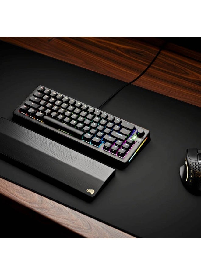 جلوريوس لوحة مفاتيح الألعاب الرائعة - GMMK 3 لوحة مفاتيح ميكانيكية مسبقة الصنع مع مقبض، 100% لوحة مفاتيح كاملة الحجم، نظام حشوة قابل للتعديل، مفاتيح PBT مزدوجة الطباعة، لوحة مفاتيح من الألمنيوم، مفاتيح قابلة للتبديل، ANSI (أسود) - AR - Image 2