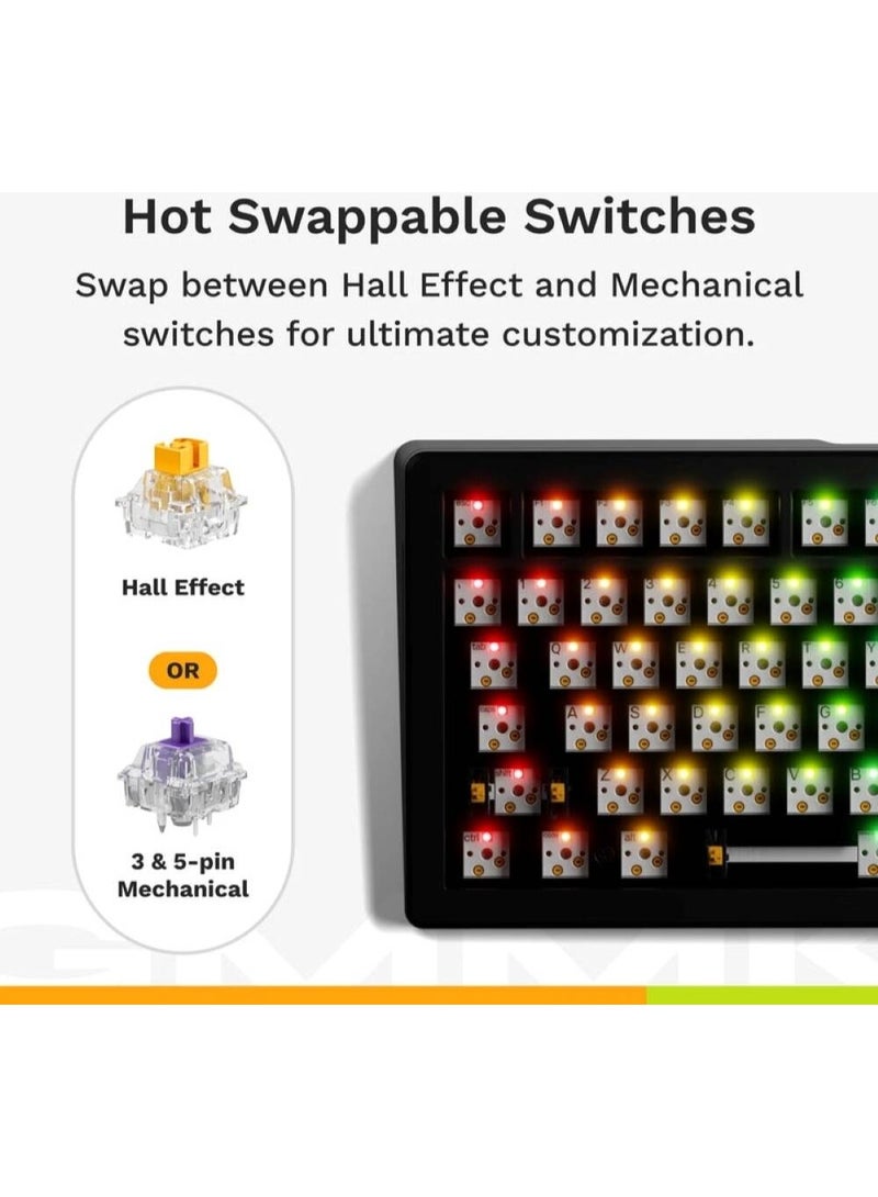 جلوريوس لوحة مفاتيح الألعاب الرائعة - GMMK 3 لوحة مفاتيح ميكانيكية مسبقة الصنع مع مقبض، 100% لوحة مفاتيح كاملة الحجم، نظام حشوة قابل للتعديل، مفاتيح PBT مزدوجة الطباعة، لوحة مفاتيح من الألمنيوم، مفاتيح قابلة للتبديل، ANSI (أسود) - AR - Image 3