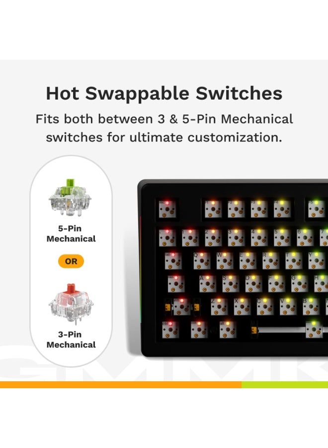 جلوريوس لوحة مفاتيح الألعاب الرائعة - GMMK 3 PRO: لوحة مفاتيح ميكانيكية مخصصة، حجم كامل 100%، هيكل ألمنيوم قابل للتعديل ونظام جازكيت، مفاتيح MX قابلة للتبديل الساخن، رغوة تقليل الصوت، أغطية مفاتيح مخصصة، ANSI (أسود) - الولايات المتحدة - Image 5