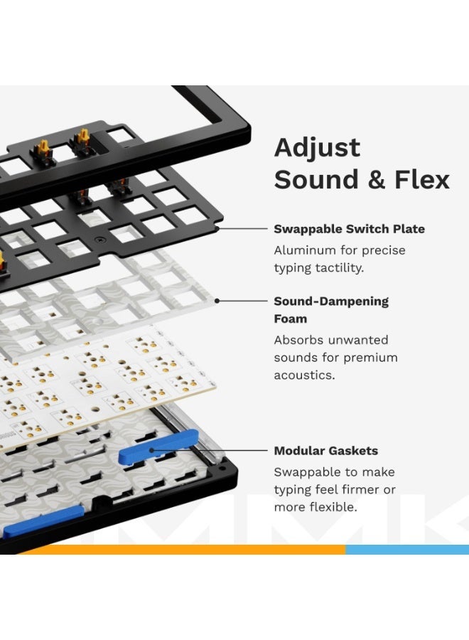 جلوريوس لوحة مفاتيح غلورياس جيمينغ - GMMK 3، لوحة مفاتيح ميكانيكية سلكية كاملة الحجم 100% مع مفاتيح DoubleShot ومفاتيح غلورياس فوكس مشحمة بخطوط خطية (عربي) - أسود - Image 5