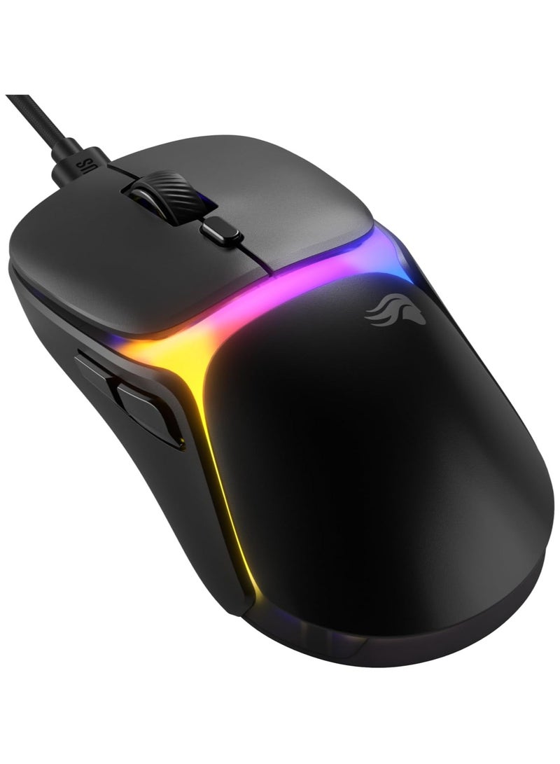 جلوريوس فأرة الألعاب السلكية المذهلة موديل O3 - وزن خفيف 54 جرام، مفاتيح بصرية 130 مليون نقرة، مستشعر BAMF 3.0 بدقة 30,000 DPI، تتبع 750 IPS، تسارع 50 جرام، تدعم جميع أنواع القبضة - أسود - Image 1