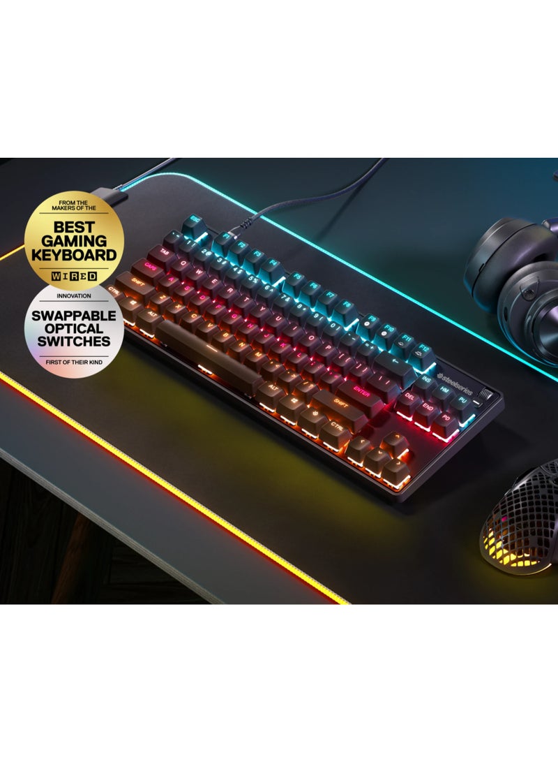 ستيل سيريز أبيكس 9 TKL - لوحة مفاتيح ألعاب ميكانيكية بمفاتيح بصرية 2-نقطة تشغيل مدمجة بتصميم بدون لوحة مفاتيح رقمية مفاتيح قابلة للتبديل - تخطيط إنجليزي QWERTY, 64848 - Image 2