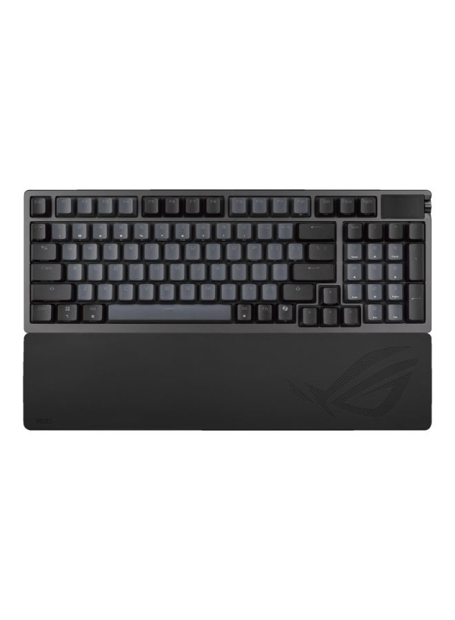 ASUS ROG Azoth 96 HE Wireless Gaming Keyboard – 96% Layout, Hot-Swappable HFX V2 Magnetic Hall Effect Switches, Adjustable Actuation, OLED Display, Tri-Mode Connectivity, RGB Per-Key Lighting, Gasket-Mounted, Metal Top, Detachable Wrist Rest, Black | 90MP040H-BKCA00 Black - Image 1