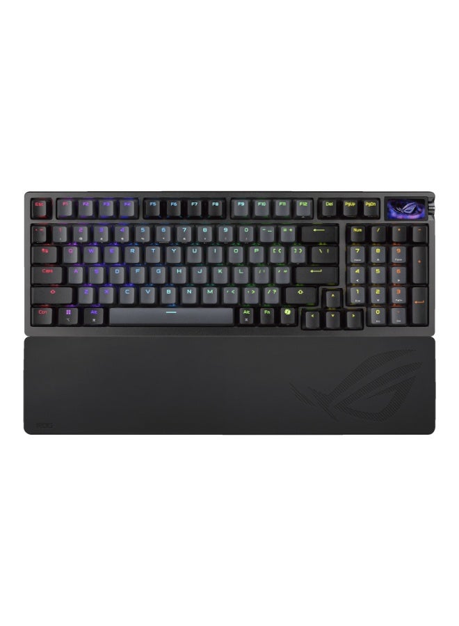 ASUS ROG Azoth 96 HE Wireless Gaming Keyboard – 96% Layout, Hot-Swappable HFX V2 Magnetic Hall Effect Switches, Adjustable Actuation, OLED Display, Tri-Mode Connectivity, RGB Per-Key Lighting, Gasket-Mounted, Metal Top, Detachable Wrist Rest, Black | 90MP040H-BKCA00 Black - Image 2