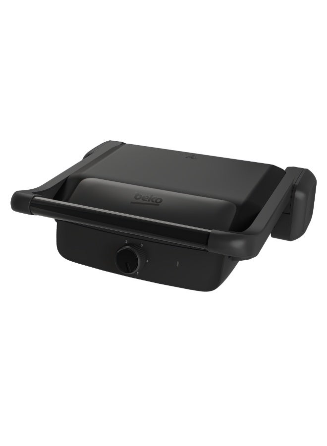 Beko Contact Grill, 2000 Watts, 6 Slice Capacity, 5 Browning Levels, Detachable Cooking Plates,Black,TM 5306 S 2000 W TM5306S Anthracite - Image 1