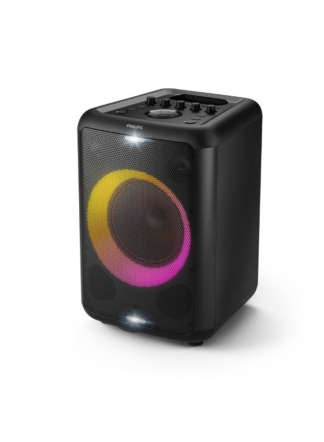 فيليبس Speaker Bluetooth PartyBox TAX3206/98 – 40W RMS (Up to 80W Plugged-In), 14H Battery,Party Lights, Karaoke & Guitar Input black - Image 1