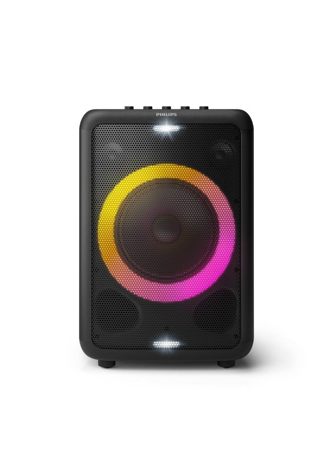 فيليبس Speaker Bluetooth PartyBox TAX3206/98 – 40W RMS (Up to 80W Plugged-In), 14H Battery,Party Lights, Karaoke & Guitar Input black - Image 2