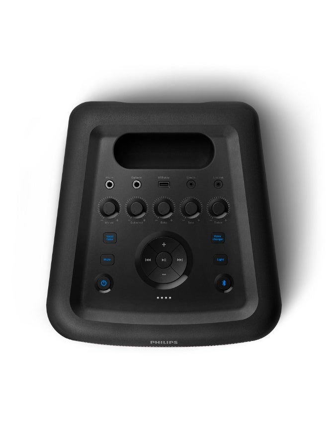 فيليبس Speaker Bluetooth PartyBox TAX3206/98 – 40W RMS (Up to 80W Plugged-In), 14H Battery,Party Lights, Karaoke & Guitar Input black - Image 3