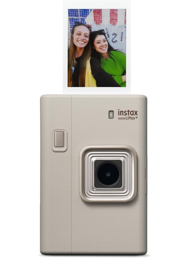 فوجي فيلم كاميرا فورية هجينة Instax Mini LiPlay+ باللون البيج الرملي - Image 1