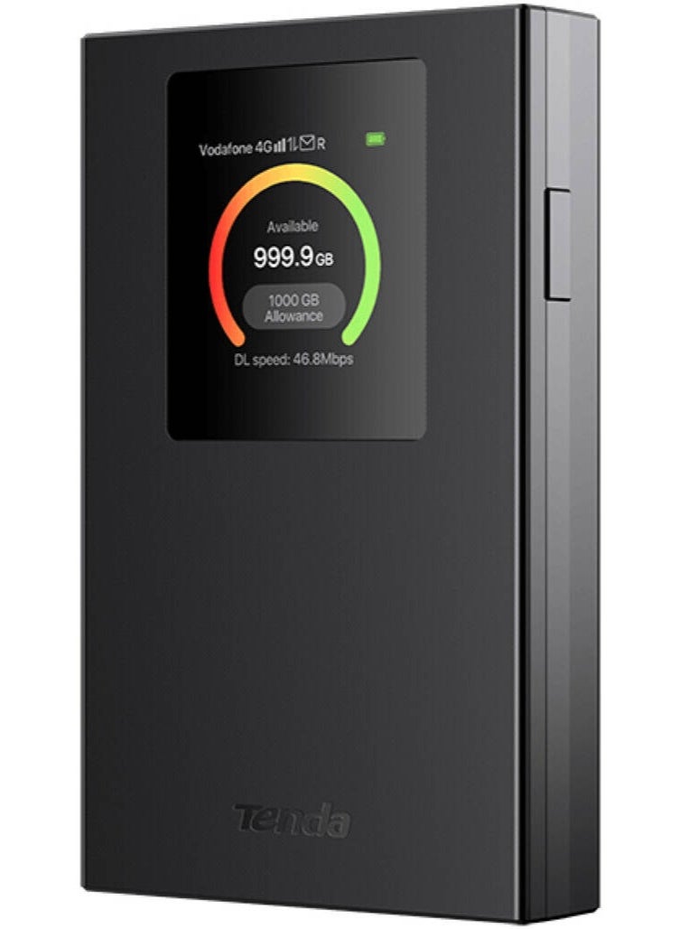 Tenda MF6 Portable 4G LTE Mobile Wi Fi Router, Wi Fi 6 Speed (up to 286 Mbps), 1.44″ Color Screen, 2100 mAh Battery, SIM Slot, Compact and Travel-Ready, Black | MF6 Black - Image 4